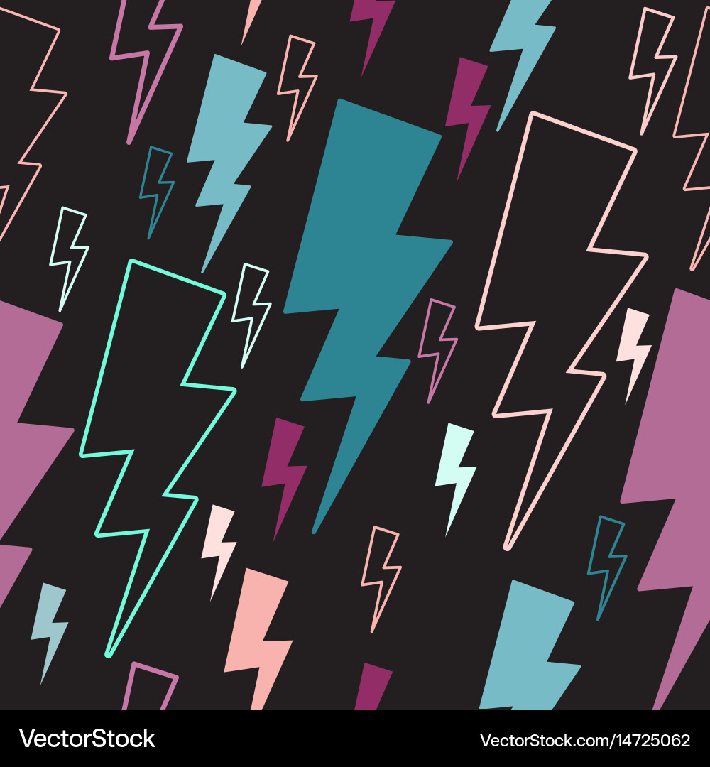 Lightning seamless pattern colored vector image