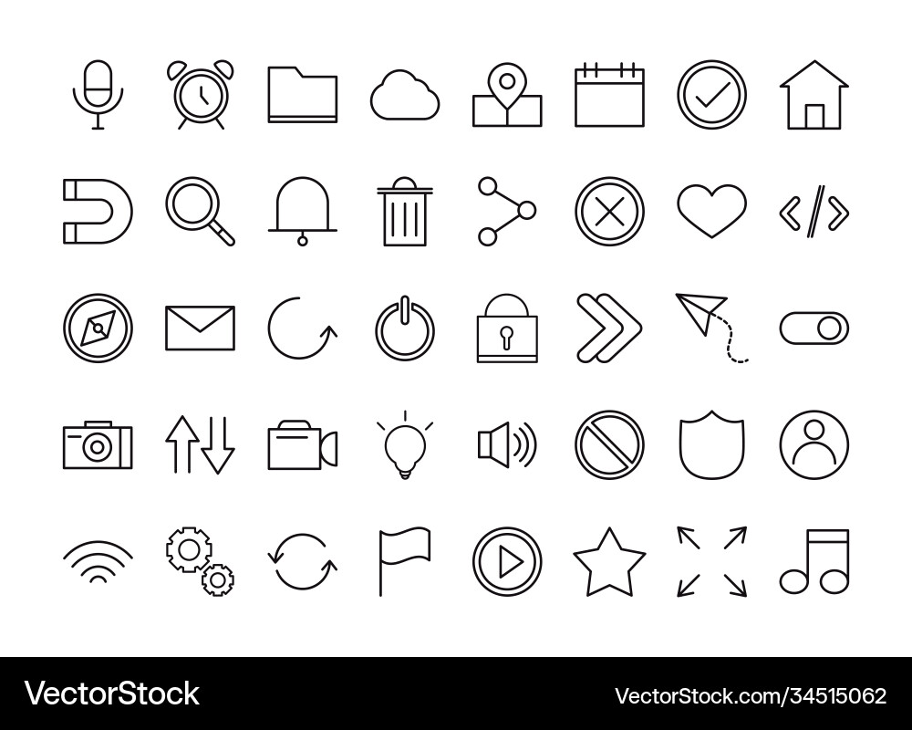 Mobile App Button Icons Set vector image