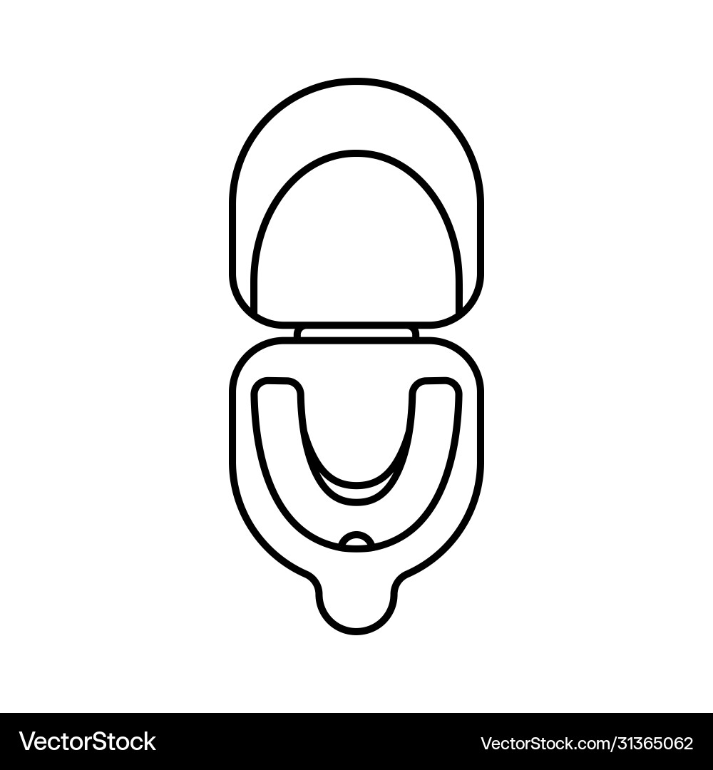 Mouthguard in open box top view line art icon Vector Image