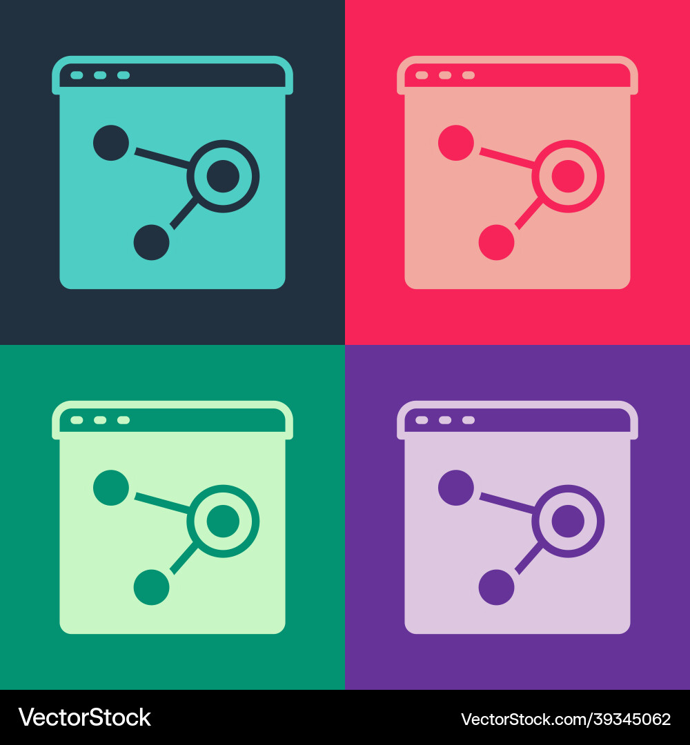 Pop art browser window icon isolated on color Pop art browser window icon isolated on color vector image