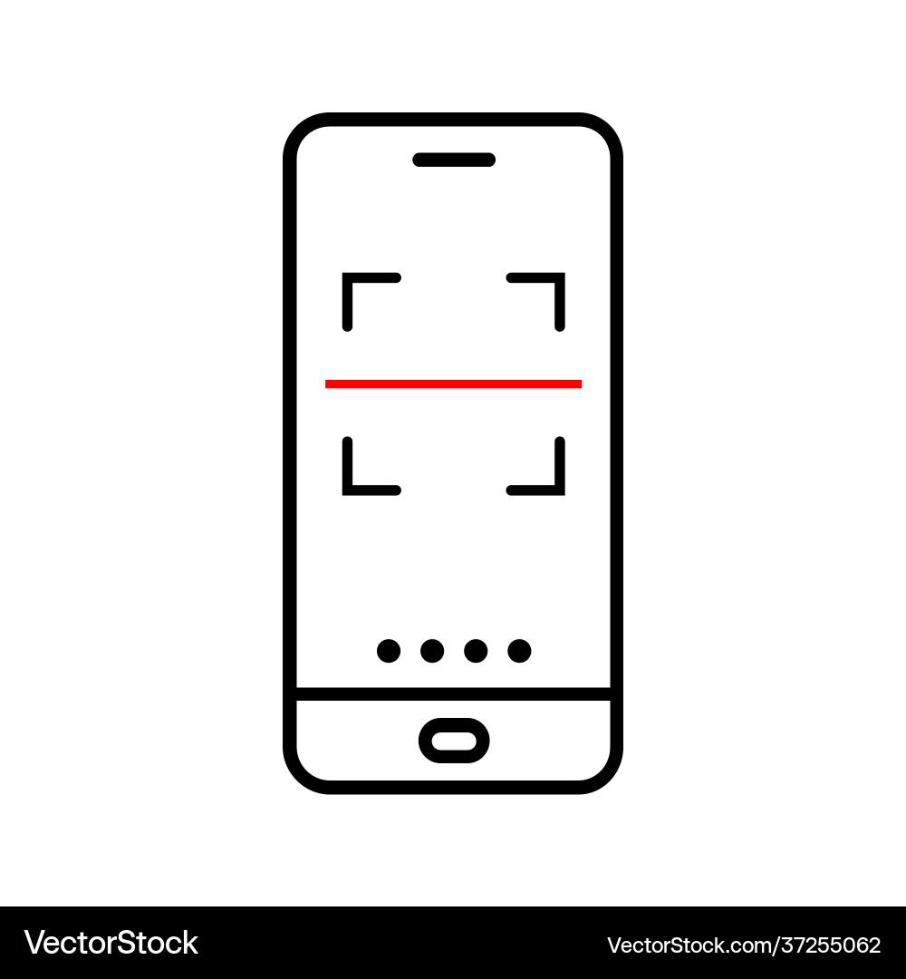 Scanning concept using phone smartphone scan icon Scanning concept using phone smartphone scan icon vector image
