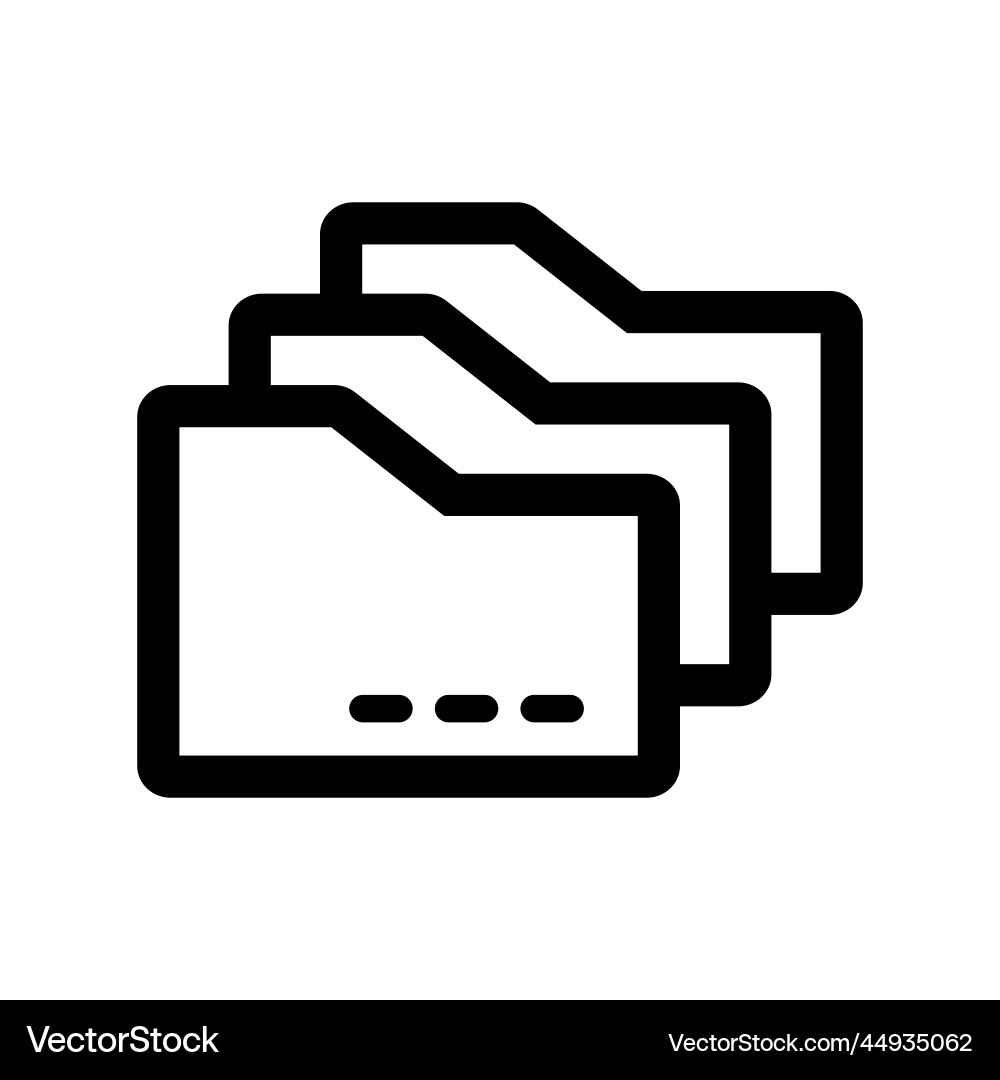 Set of 3 simple folder icons Set of 3 simple folder icons Vector Image
