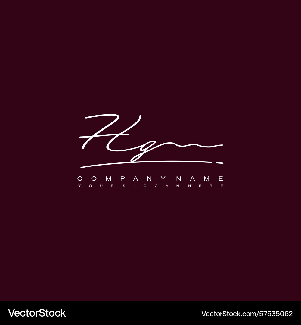 Signature style hg initial logos initials logo Vector Image
