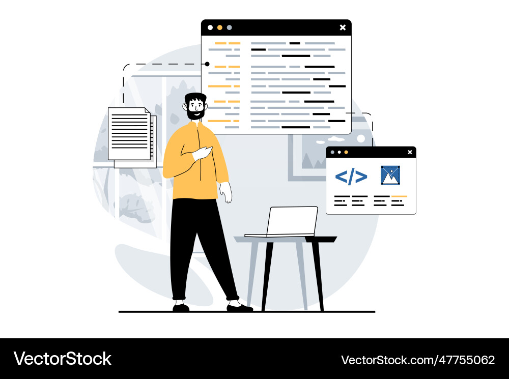 Software Development Team Scene vector image