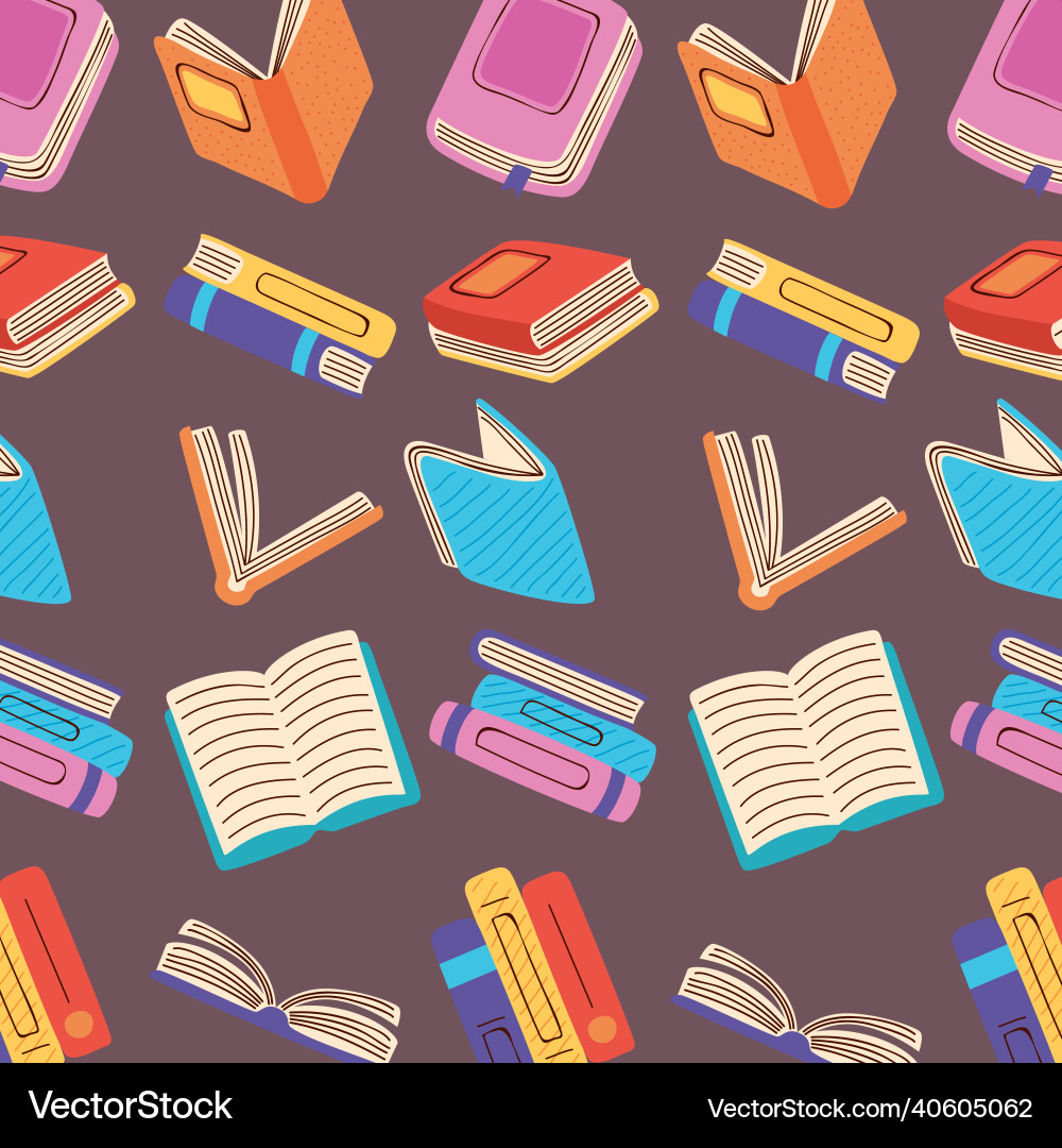Text books pattern Vector Image