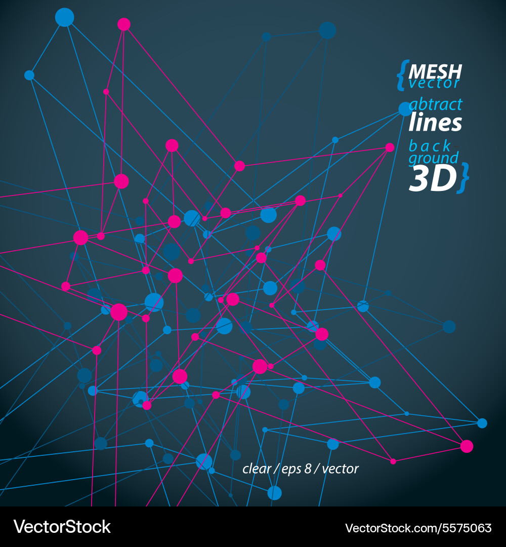 3d mesh polygonal abstract object isolated on dark Vector Image