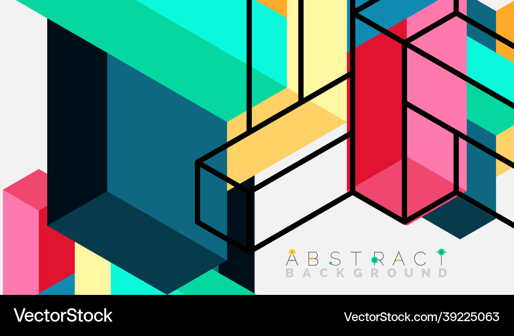 Abstract background 3d cubes cubic elements vector image