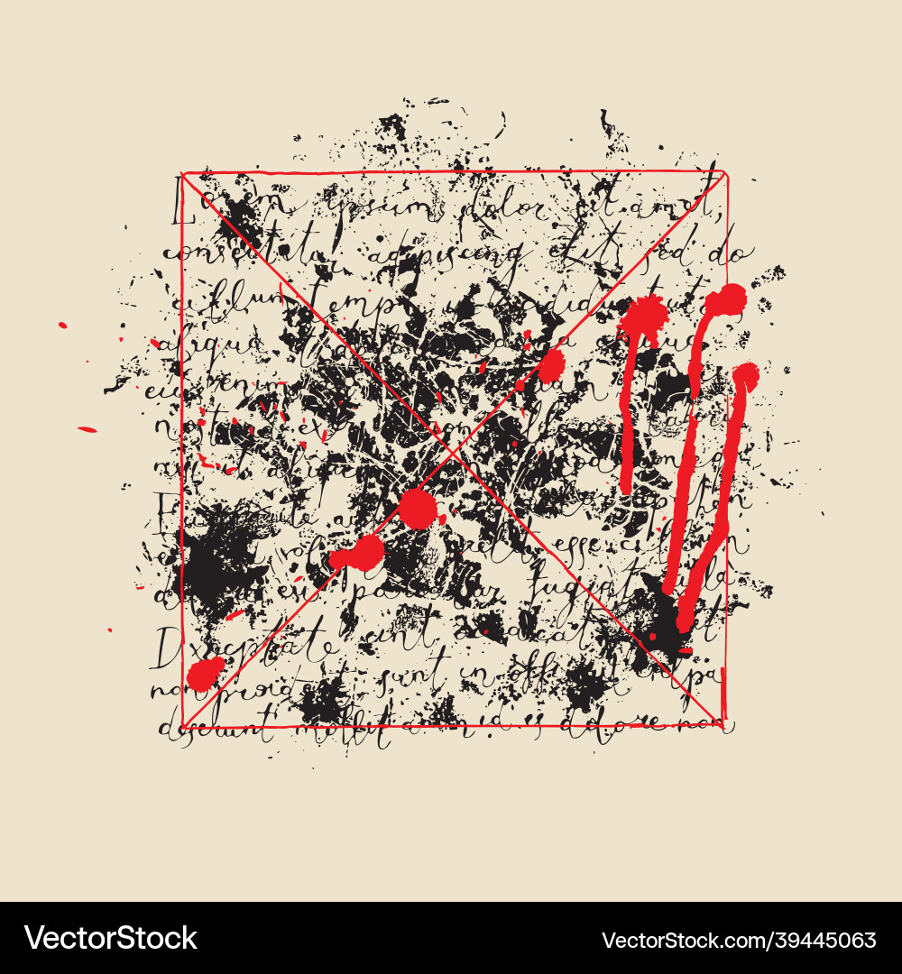 Abstract banner with a handprint and red spots Abstract banner with a handprint and red spots Vector Image