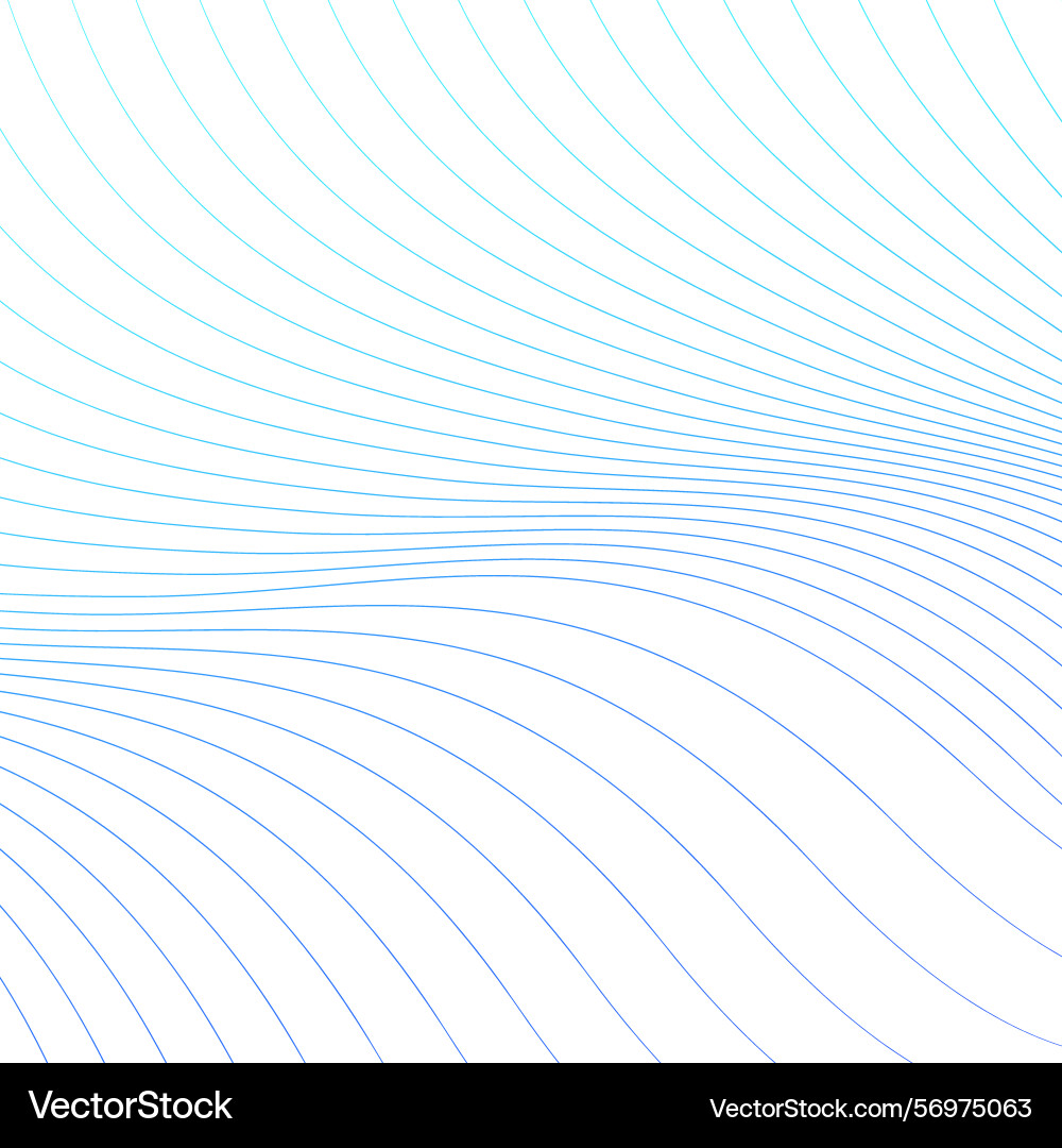 Abstract blue wave lines flow dynamic background vector image
