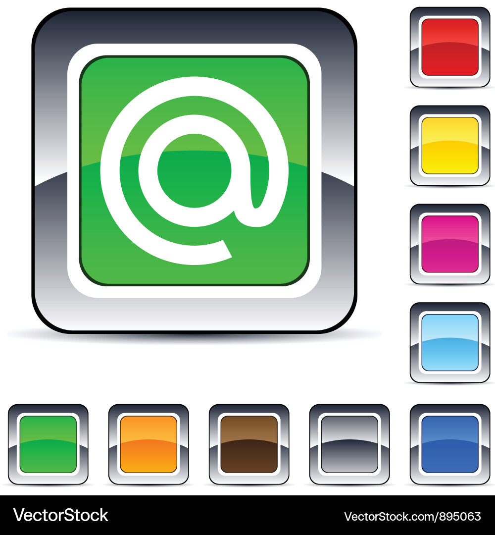 At square button vector image