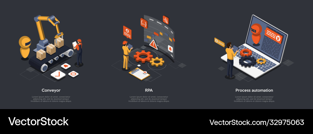 Concept of process automation with high technology Concept of process automation with high technology vector image