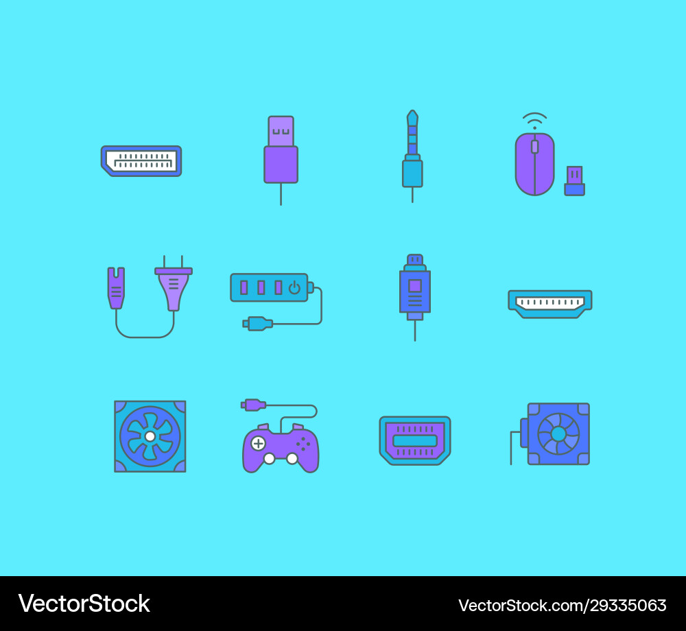 Einfache Zeilensymbole aufrüsten Computer Einfache Zeilensymbole aufrüsten Computer vektorbild