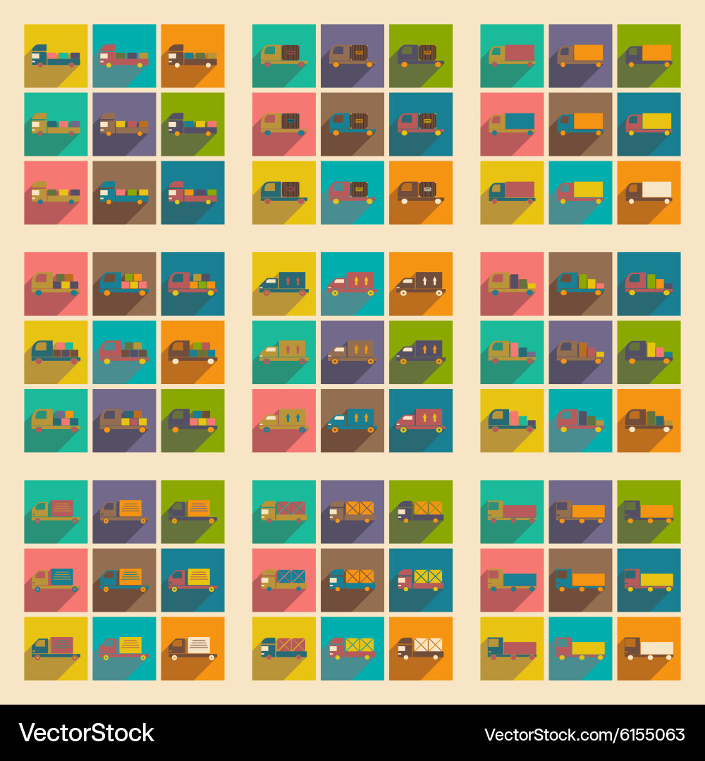 Flat with shadow concept and mobile application Vector Image