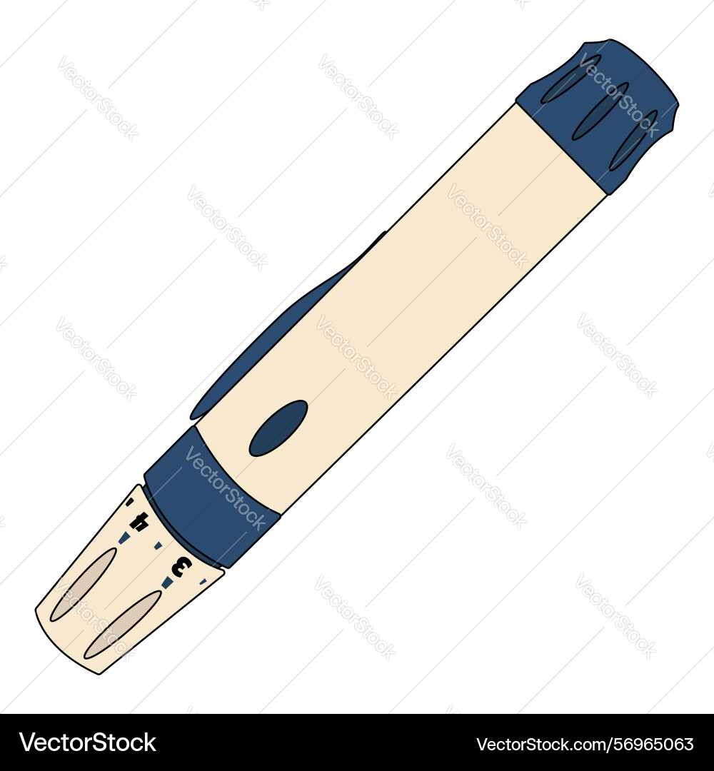Mechanical lancing device with adjustable depth Mechanical lancing device with adjustable depth vector image