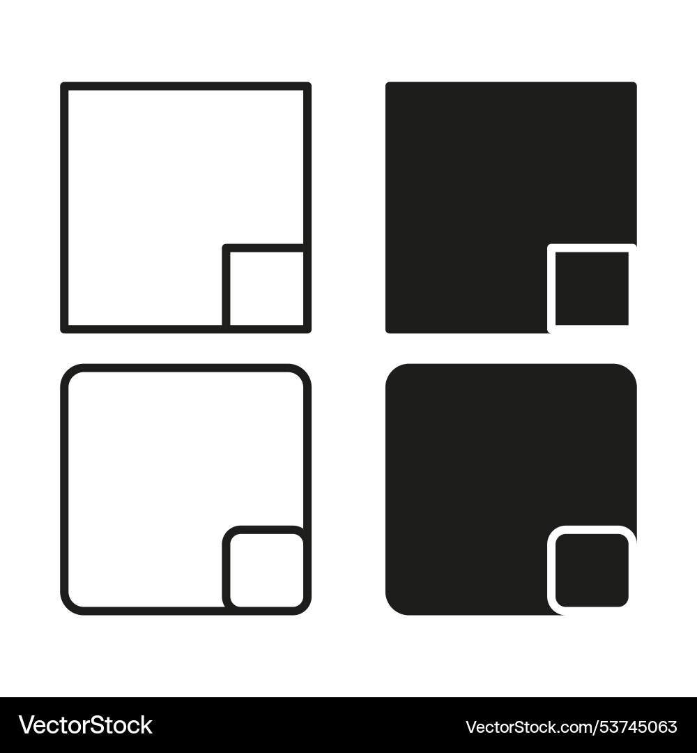 Minimalist square icons nested design Minimalist square icons nested design vector image