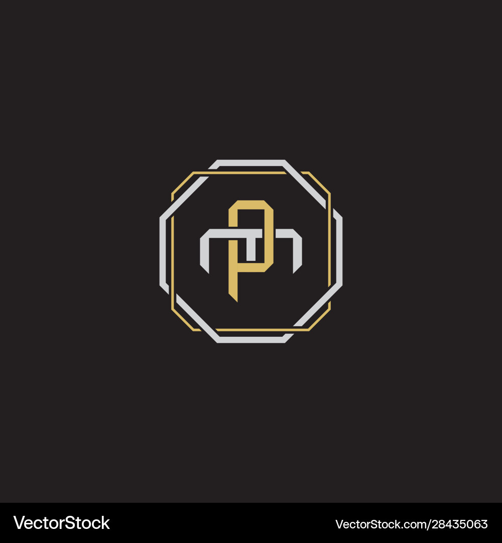Overlapping Monogram Logo - MP vector image