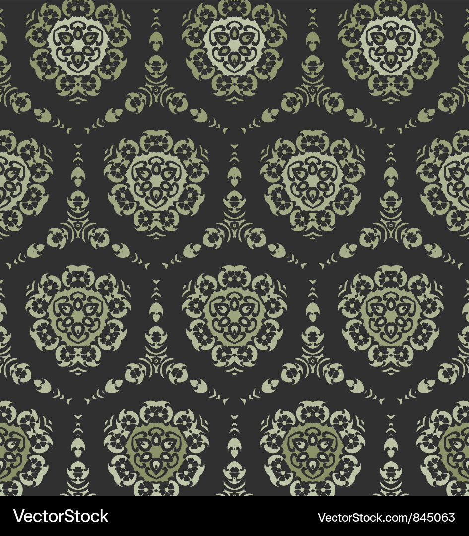 Retro floral wallpaper vector image