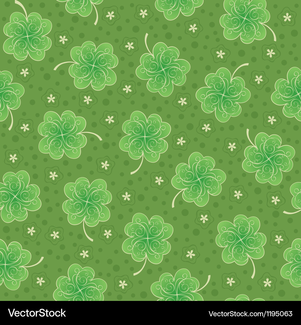 Seamless background with shamrock Vector Image
