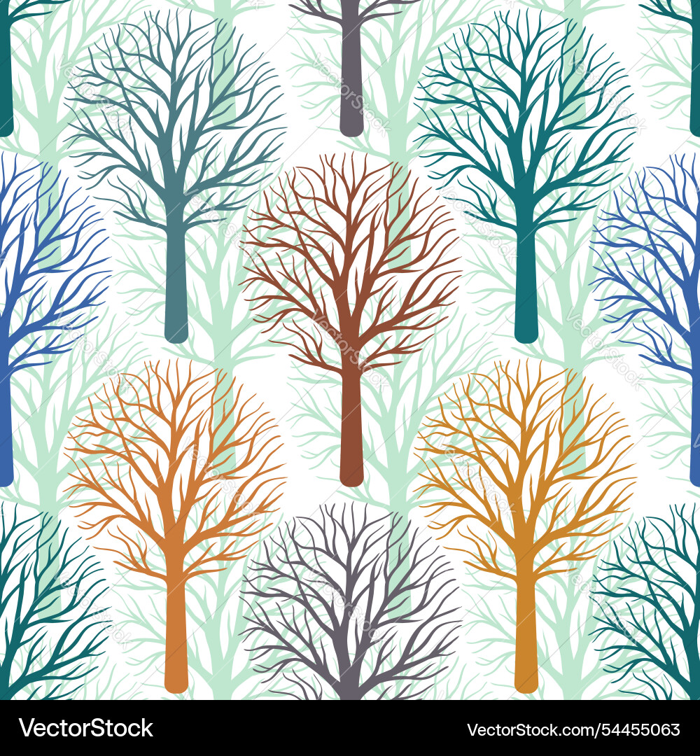 Seamless pattern with trees vector image