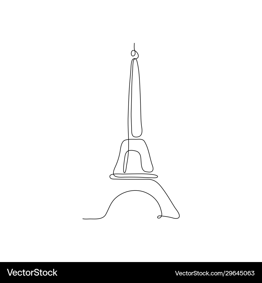Single Line Eiffel Tower vector image