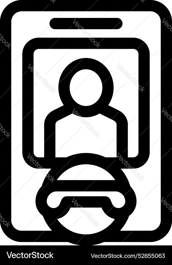 Smartphone displaying user calling icon minimalist Smartphone displaying user calling icon minimalist vector image