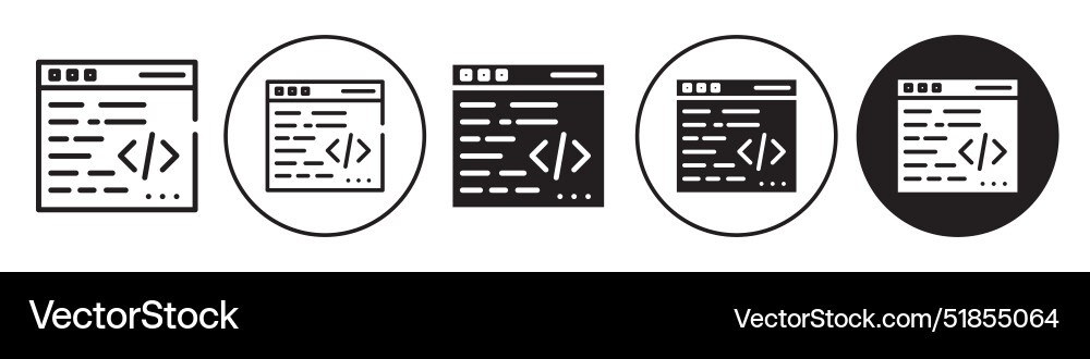 Coding icon set collection for web vector image