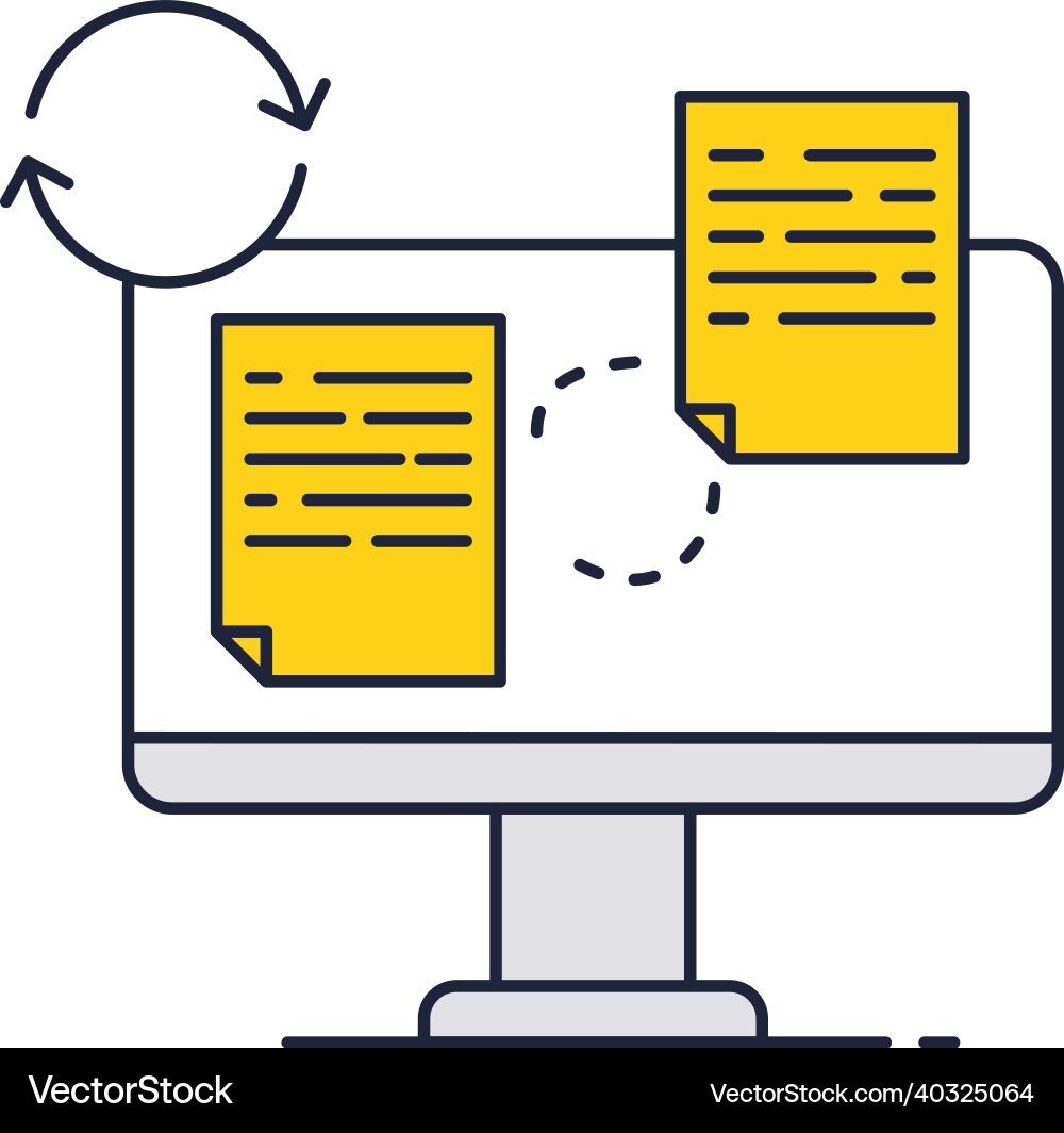 Data file exchange icon document transfer vector image