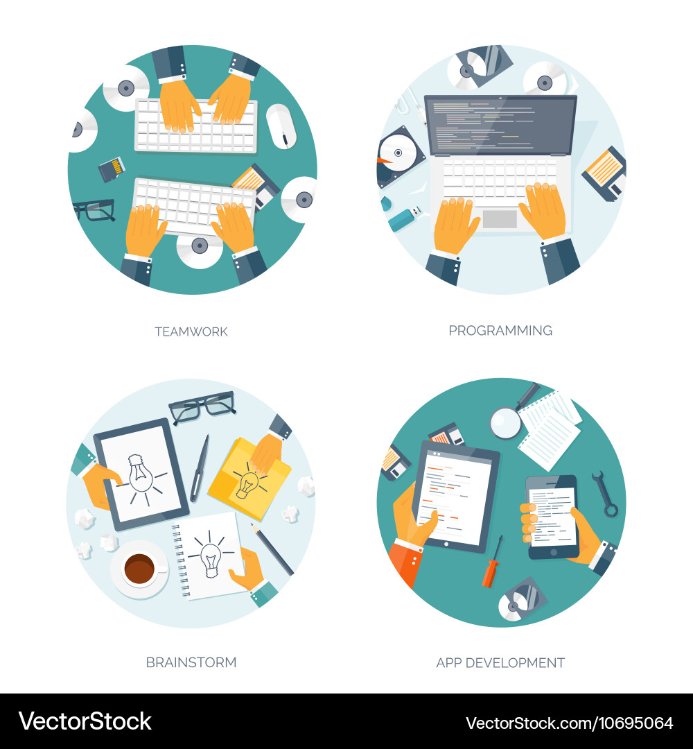 Flat background coding Vector Image