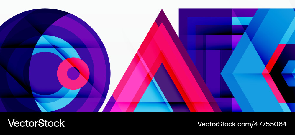 Geometric shapes design with dynamic shadow Vector Image