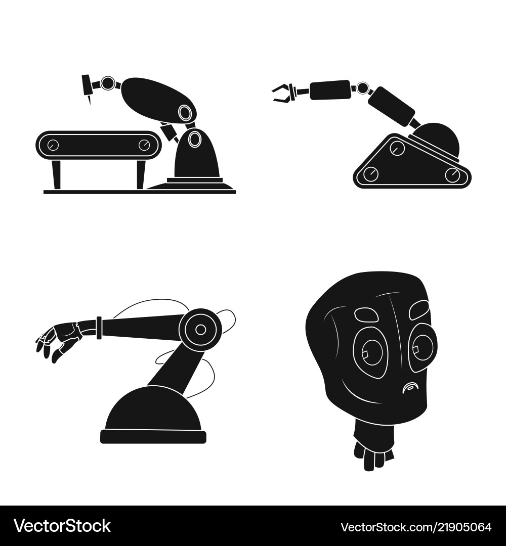 Isolated object of robot and factory symbol Vector Image