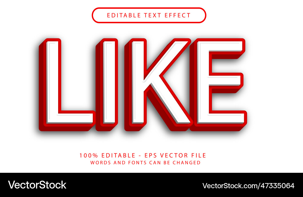 Like 3d text effect and editable Like 3d text effect and editable Vector Image