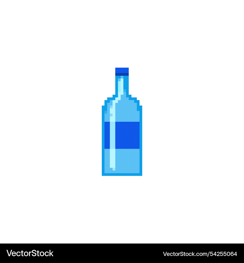 Pixel water bottle icon retro plastic Pixel water bottle icon retro plastic vector image