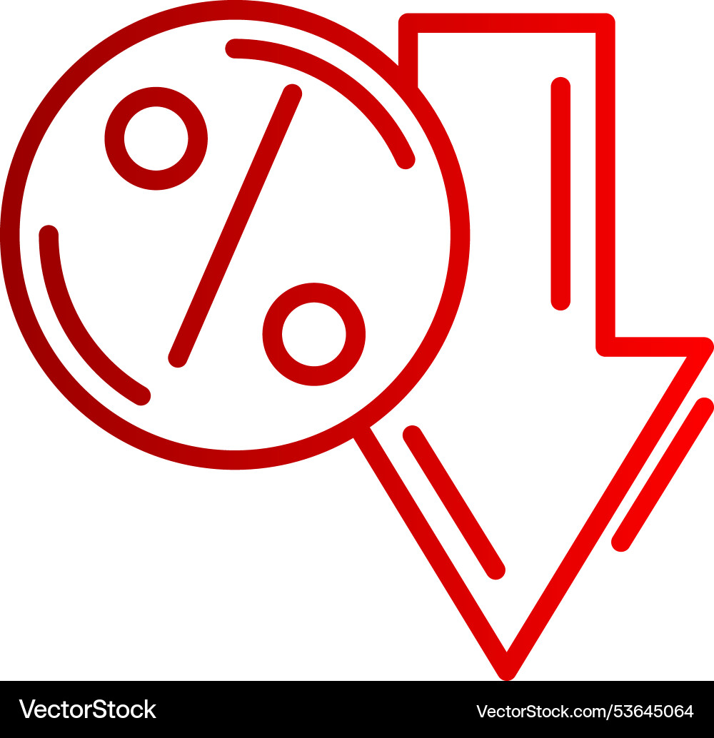 Rate line gradient icon Vector Image