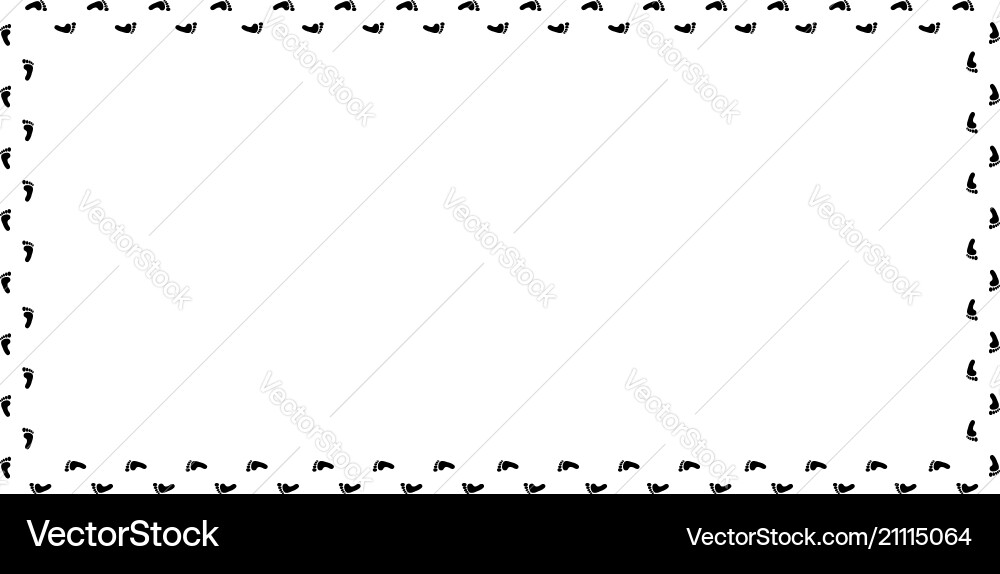 Rectangle border frame with black barefooted Rectangle border frame with black barefooted Vector Image