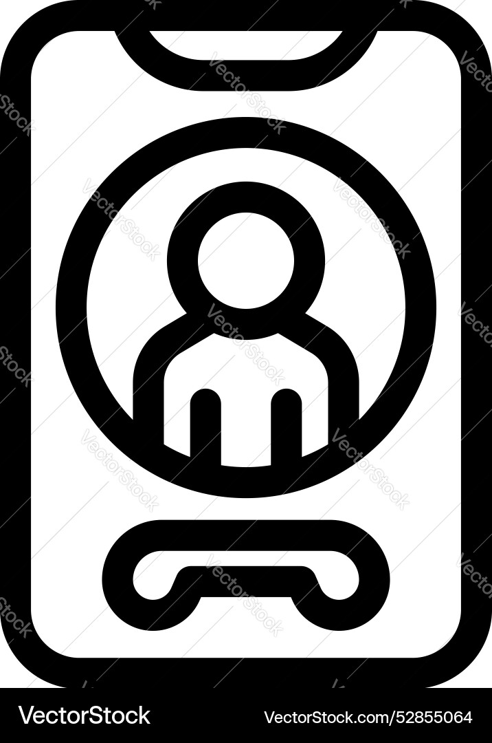Smartphone showing incoming video call interface Smartphone showing incoming video call interface vector image