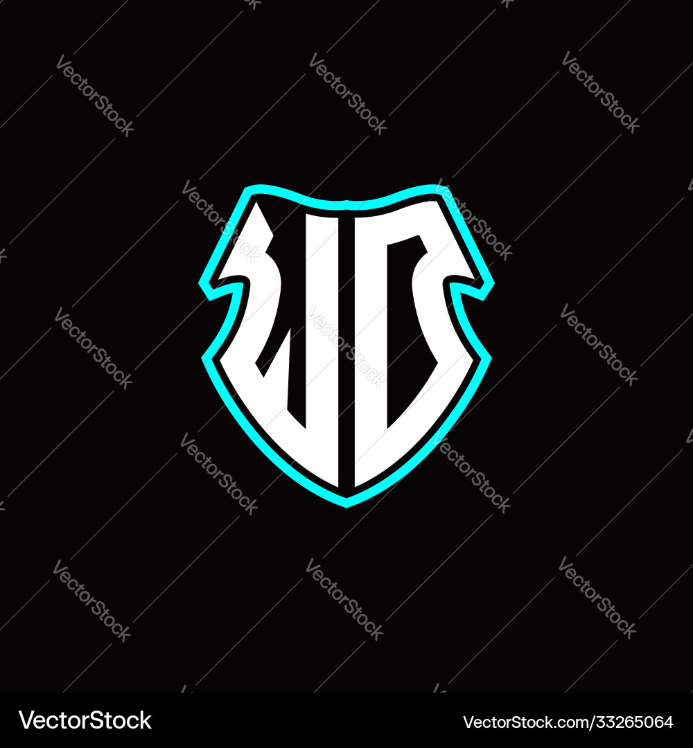 W o initial logo design with a shield shape vector image