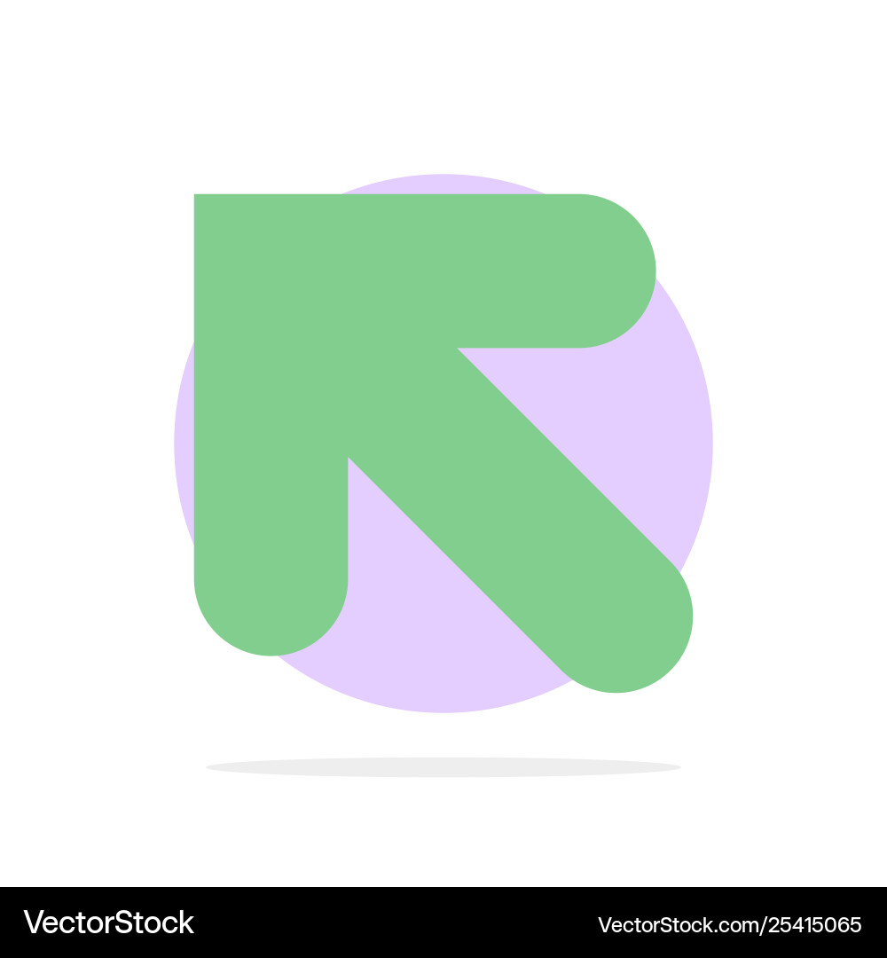 Arrow up left abstract circle background flat Arrow up left abstract circle background flat vector image