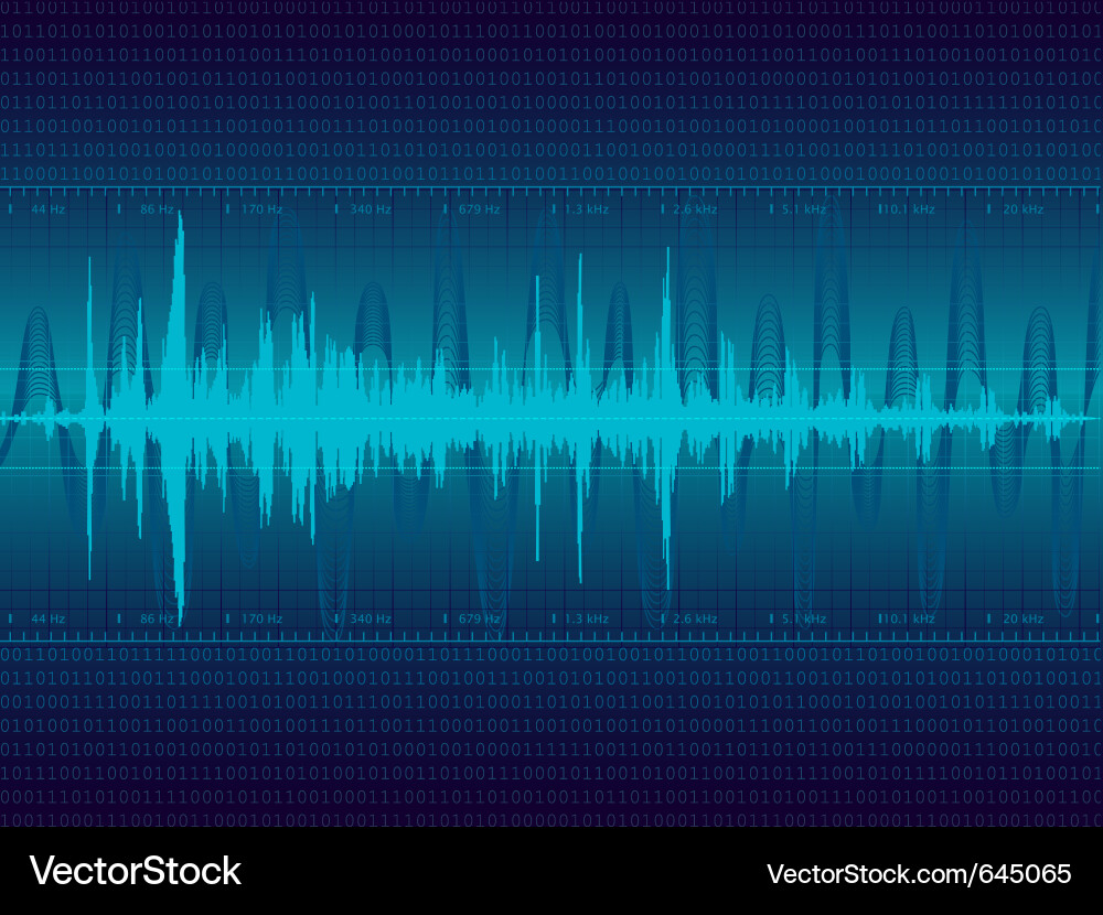 Audio waveform background vector image