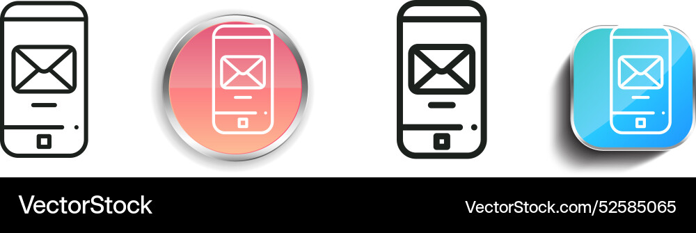 Cellphone icon thin linear regular and button Cellphone icon thin linear regular and button Vector Image