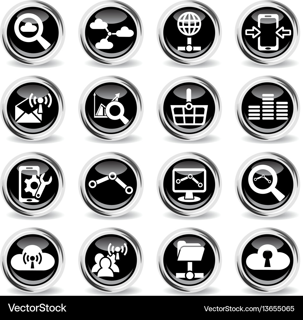 Data analytic and social network icon set Data analytic and social network icon set vector image