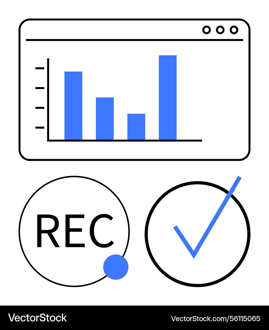 Data recording interface with bar chart Data recording interface with bar chart vector image