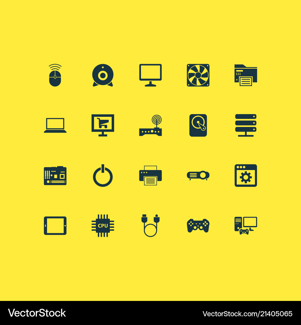 Digital icons set with joystick application wifi Vector Image