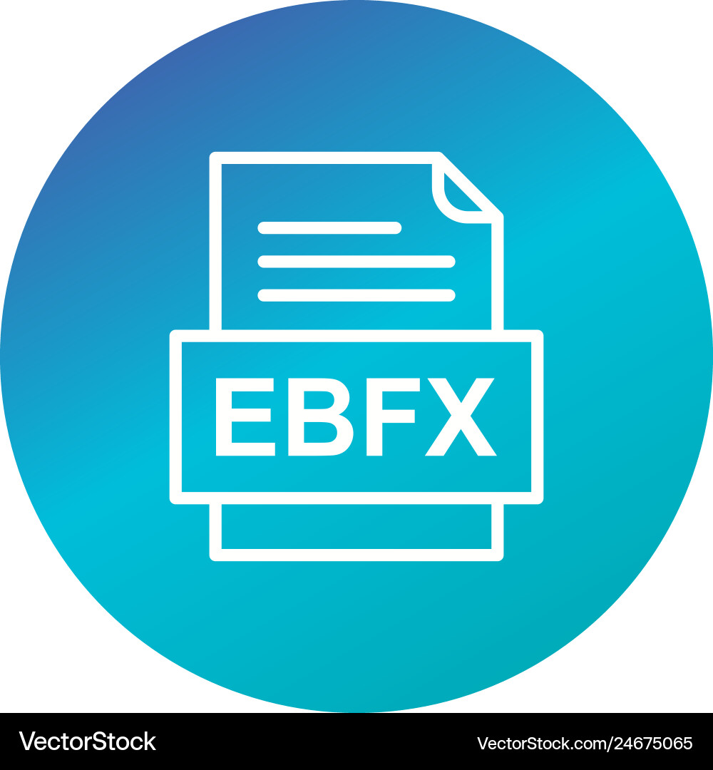 Ebfx file document icon Vector Image