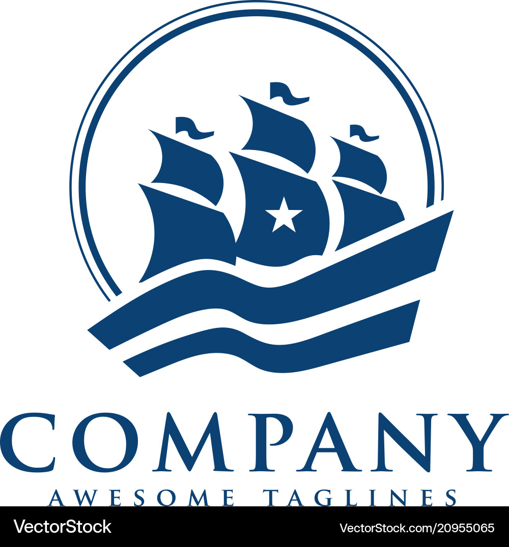 Elegant Sailing Boat Logo Vector Image