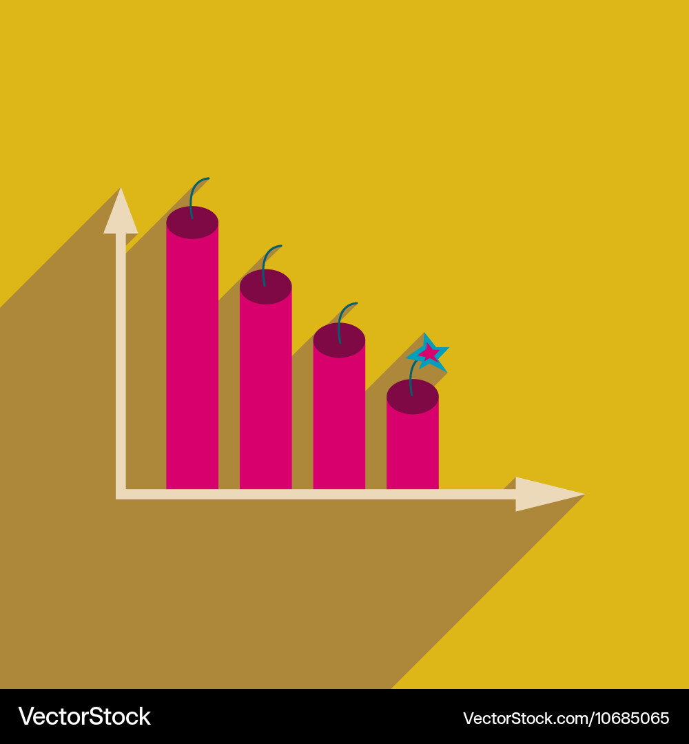 Flat web icon with long shadow graph Vector Image