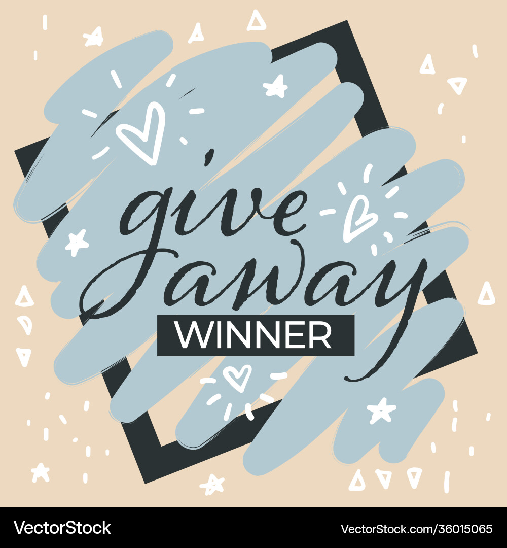 Giveaway winner banner for media advertisement Giveaway winner banner for media advertisement vector image