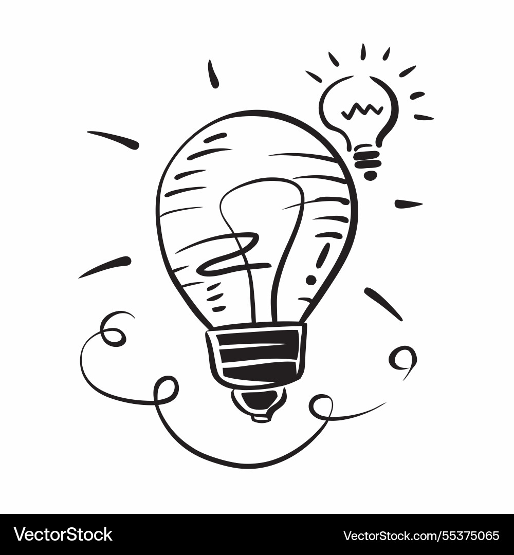Lightbulb icon with copy space on a gray Vector Image