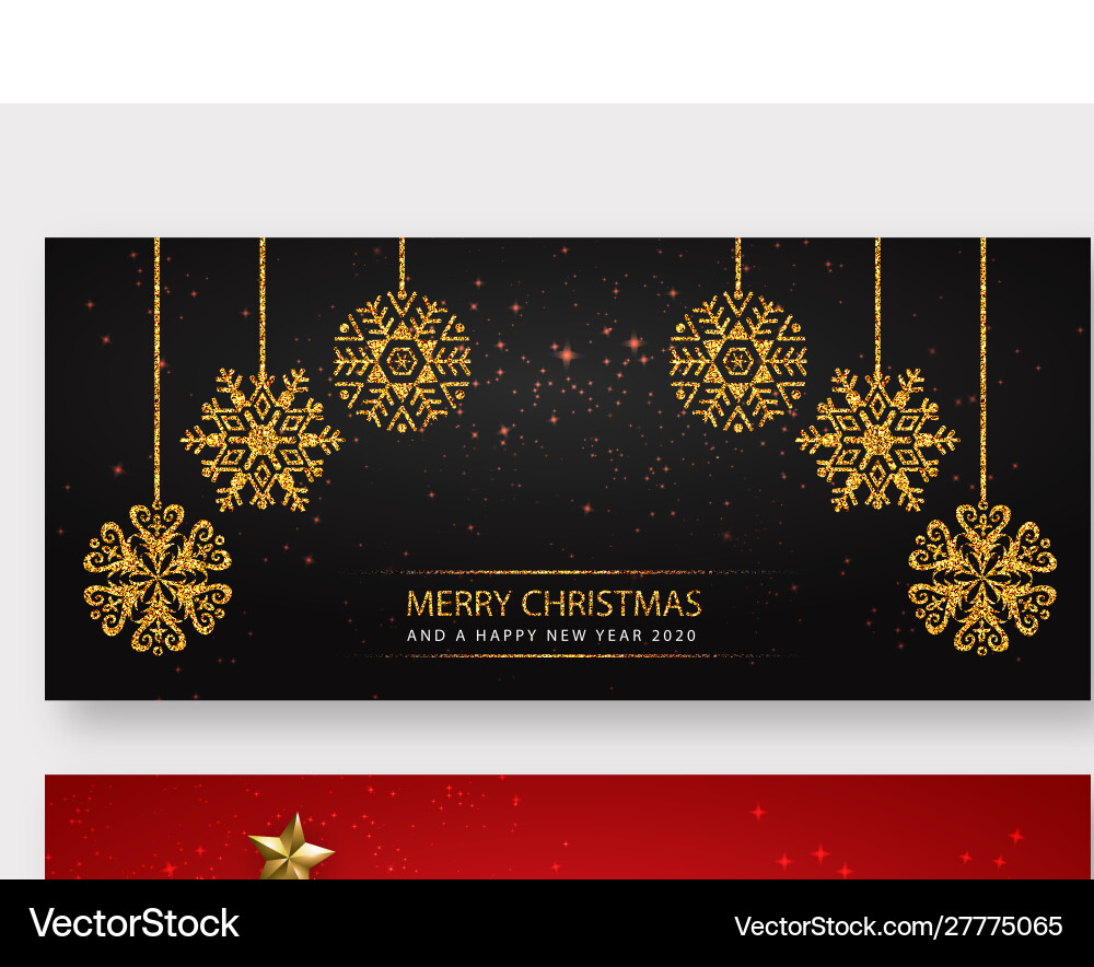 Red and golden merry christmas banner background Red and golden merry christmas banner background vector image