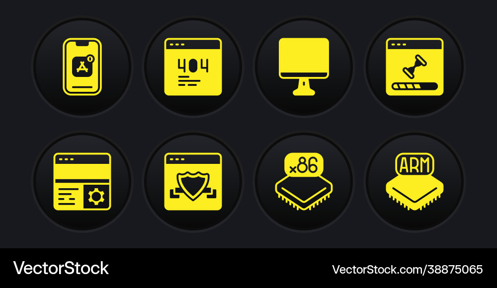 Set debugging loading data window browser vector image