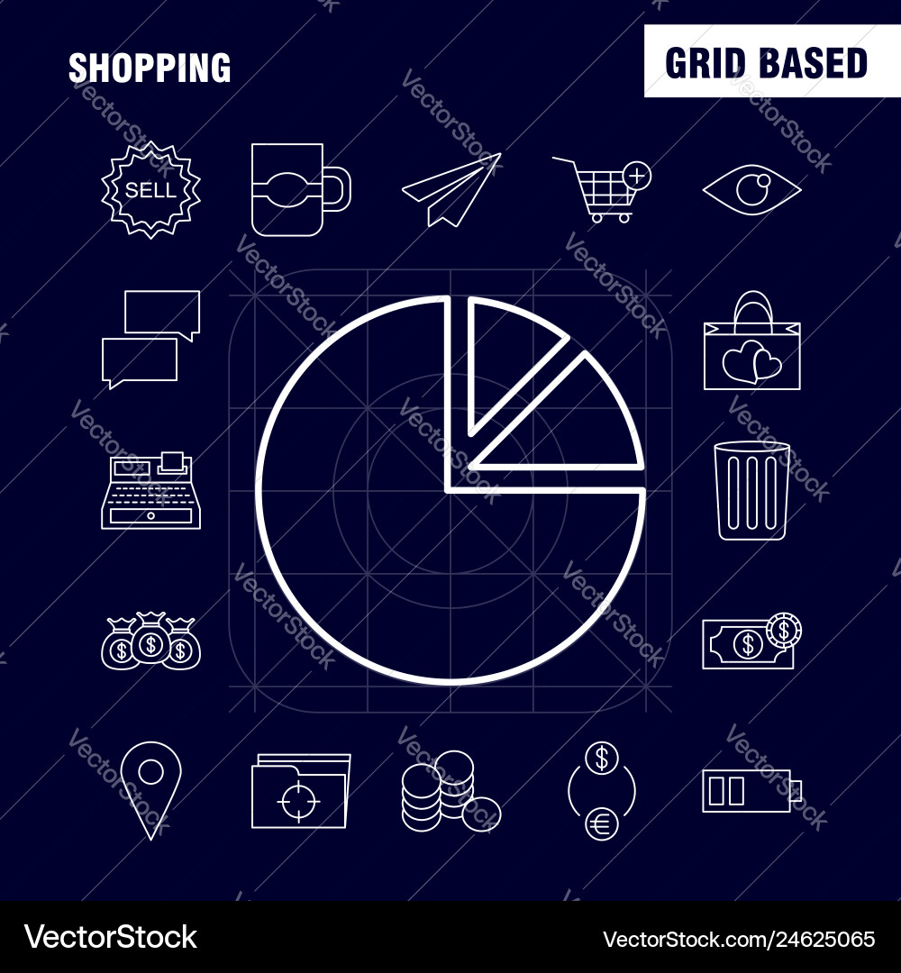 Shopping line icon for web print and mobile uxui Shopping line icon for web print and mobile uxui vector image